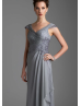 Cap Sleeves Lace Chiffon Long Mother Dress